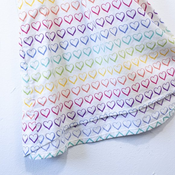 rainbow dress, heart print handmade dress - Picture 5 of 8